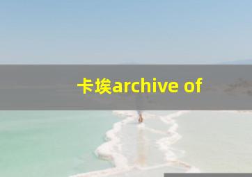 卡埃archive of